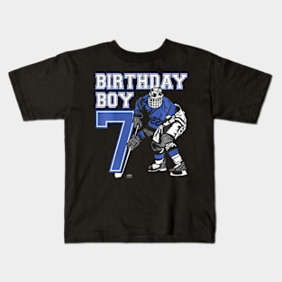 Kids 7 Year Old Ice Hockey Themed Birthday Party 7Th Boy Kids T-Shirt